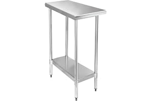 STABLEINK NSF Stainless Steel Prep Table 12x30 Inches, Small Metal Work Table with Adjustable Undershelf, for Commercial Kitc