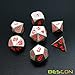 Bescon 7pcs Set Solid Metal Polyhedral D&D Dice Set Matt Silver with Orange Numbers, Metal RPG Role Playing Game Dice Set