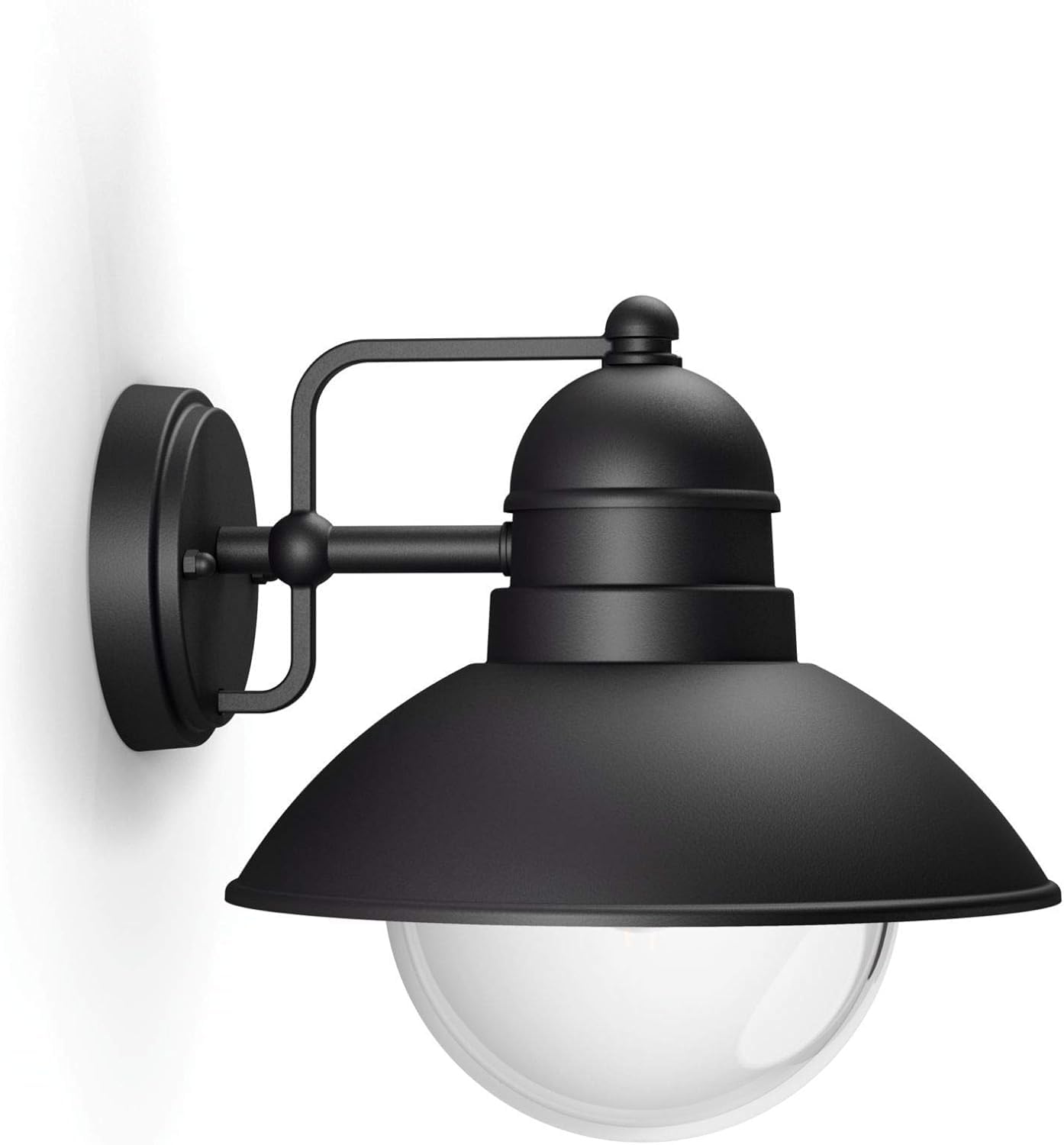Philips Hoverfly Outdoor Wall Light, IP44 Weather-resistant, Durable, Aluminium, Classic Design, Black, E27 Bulb Sold Separately