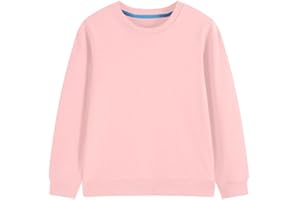Lesteco Kids Crewneck Sweatshirt Toddler Long Sleeve Tops Medium Weight Fall Pullovers for Boys and Girls 2-14 Years