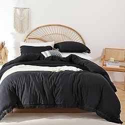 Smoofy Black Comforter Set Full Size 3 Pcs Boho