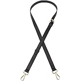 LIVE UP Full Grain Leather Adjustable Replacement Cross Body Purse Shoulder Strap Handbag Bag Wallet, 2/3” Wide (Black)