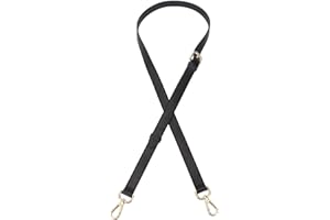 LIVE UP Full Grain Leather Adjustable Replacement Cross Body Purse Shoulder Strap Handbag Bag Wallet, 2/3” Wide (Black)