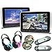 XTRONS® Pair 2x10.1 Inch Car Auto Headrest HDMI Slim DVD Player Silver Frame Portable Monitor IR/FM Game Children Headphones Included(Blue&Pink)
