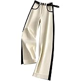 GORGLITTER Women's Dress Business Pants High Waisted Wide Leg Side Striped Fashion Work Casual Old Money Trousers