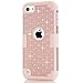 New iPod Cases 2019 Released,iPod 6/5 Case, PIXIU Shockproof Heavy Duty High Impact Rhinestone Bling Hybrid Armor Protective Case Cover Rose Gold