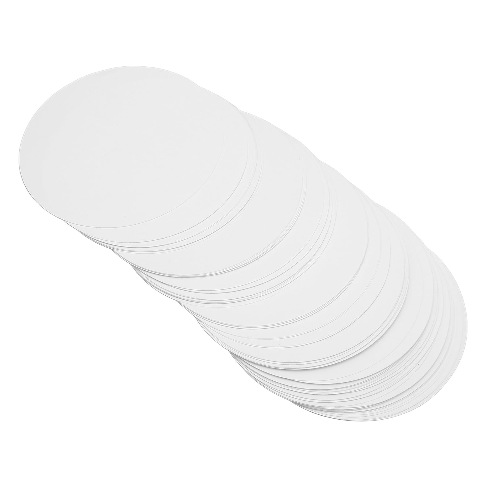 Wifehelper 100Pcs White Plant Fiber Badge Making Paper, Thick Cardstock Round Paper with Blank Design for Pin Buttons, Badges, DIY Projects (75MM)