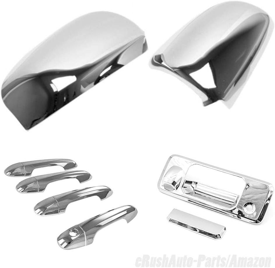 erushautoparts Chrome Mirror+Tailgate+Handle Covers NO Smart Key Cutout Compatible with Toyota Tacoma Bundle