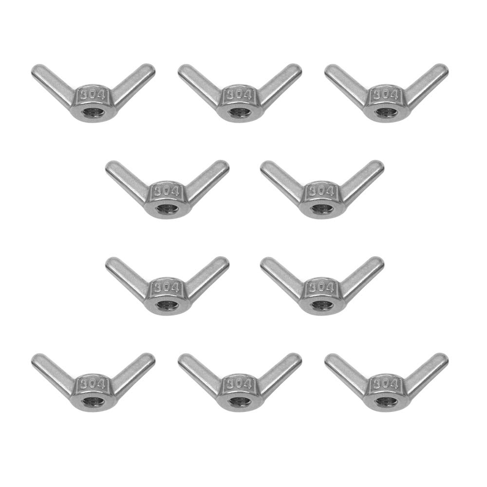 POFET 10Pcs M8 304 Stainless Steel Corner Nuts, Hand Screw Butterfly Nut, Wire Rope Chain Accessories