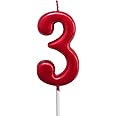 Red Birthday Candles 3 Candle 3rd Three Years Cake Bady Roman Numberal Cool Number Candle No 30 31 32 33 34 35 36 37 38 39