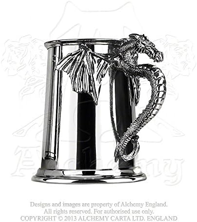 Silver Dragon in Full Flight Tankard Ale Glass By Alchemy 1977