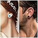 Longbeauty 6 Pairs Fake Ear Gauge-Ear Plug-Ear Stud Earring Organic Wood Stone Set 8MM