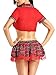 Amoretu Womens School Girl Fancy Dress Costumes Students Outfits Red