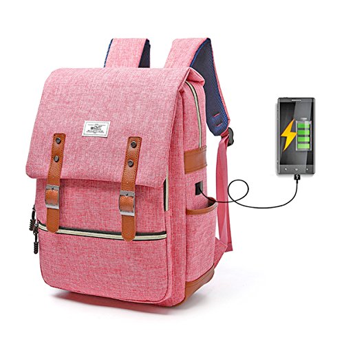 Vintage canvas business laptop backpack, gracosy casual…