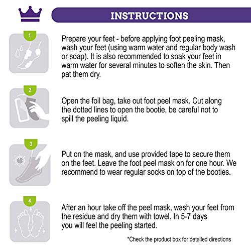 Exfoliating Foot Peel Mask Two Pairs of Booties for Smooth and Soft