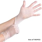 1ABOVE 100 Clear Vinyl Disposable Gloves XL Latex Powder Free view 3