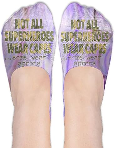 Not All Superheros Wear Capes, Some Wear Aprons No Show Socks Non-Slip Socks