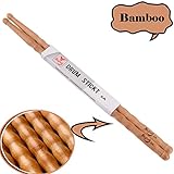 JinLi 5A Drum sticks Wood Tip Wave Bamboo Drumsticks (gray)