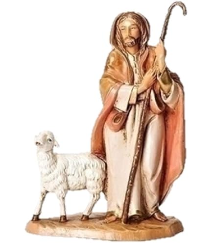 Amazon.com: Roman Kneeling Shepherd Boy with Lamb Figurine – Hand