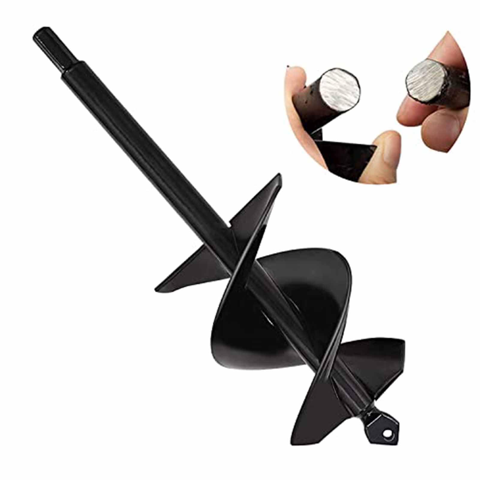 SYITCUN 11pcs Garden Hole Digger Auger for Planting Bulbs Seedlings, 8x30cm Heavy Duty, Manganese Steel, Black Oxide Finish, 80mm Cutting Diameter, Spiral Tool Flute