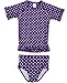 RuffleButts Grape Polka Rash Guard - 2T
