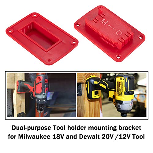 5 Packs Tool Holder Mount for Milwaukee M18 Tool,Also Fit for Dewalt 20V, 12V Dril Holder,Hanger (Lot of 5,Red) - Image 2
