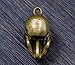 Brass Skull Retro Keychain Open Mouth Handmade Key Ring Creative Accessories (40 mm)