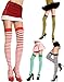 Music Legs Women's Opaque Striped Thigh Highs