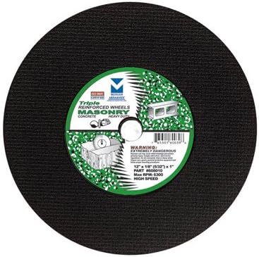 Mercer Abrasives 608030 Extra Heavy Duty High Speed Cut-Off Wheels For Portable Gas Saws, Triple Reinforced 14-Inch by 1/8-Inch x 1-Inch, 10-Pack