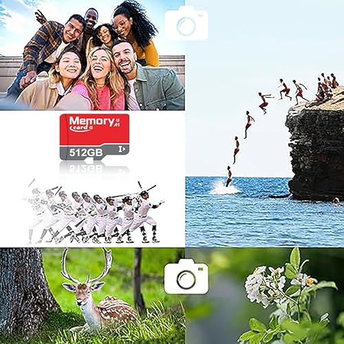 New Micro Card MicroSD Card 512GB and Adapter Kit,Full HD & 4K UHD Card Class10 U1 High Speed for Camera/Phone/Tachograph,Tablet