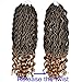 FQNing 14inch 8packs Goddess Locs Crochet Hair Light Weight Soft Wavy Curly Ombre Faux Locs Synthetic Brading hair extensions #1B/27