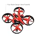 NIHUI Mini Quadcopter Drone RTF Helicopter UFO Drone with GYRO 2.4G 4CH 6 Axis AR Drone Flying RC Copter with LED Lights, Remote Control and Wind Propeller - Red (2 Battery)
