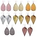 Caydo 8 Pieces Metallic Faux Leather Fabric Sheets, Shiny Pearl Litchi Pattern Leather Sheet for Bows Earrings Making, A4 Size