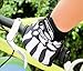 QEPAE Breathable Auto Racing Gloves Anti-Slip Full Finger Gloves for Biking Running Sporting Weightlifting Hunting Shooting Training, Medium, Skeleton Pattern