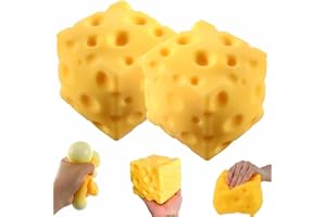 Big Cheese Squishy, Giant Jumbo Squishy Cheese Block, Large Food Squishies Cube, Novelty Stress Relief Fidget Toy, Slow Risin