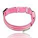 ILLUMISEEN LED Dog Collar USB Rechargeable - Bright & High Visibility Lighted Glow Collar for Pet Night Walking - Weatherproof, in 6 Colors & 6 Sizes (Pink X-Small)