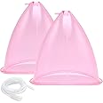 ZILAMPU Buttocks Vacuum Cups 180ml, XL Vacuum Therapy Cupping Machine Accessories 8.26 inch Diameter Butt Suction Cups with Y-Hose for Butt Lifting Body Massage, 1 Pair (Pink)
