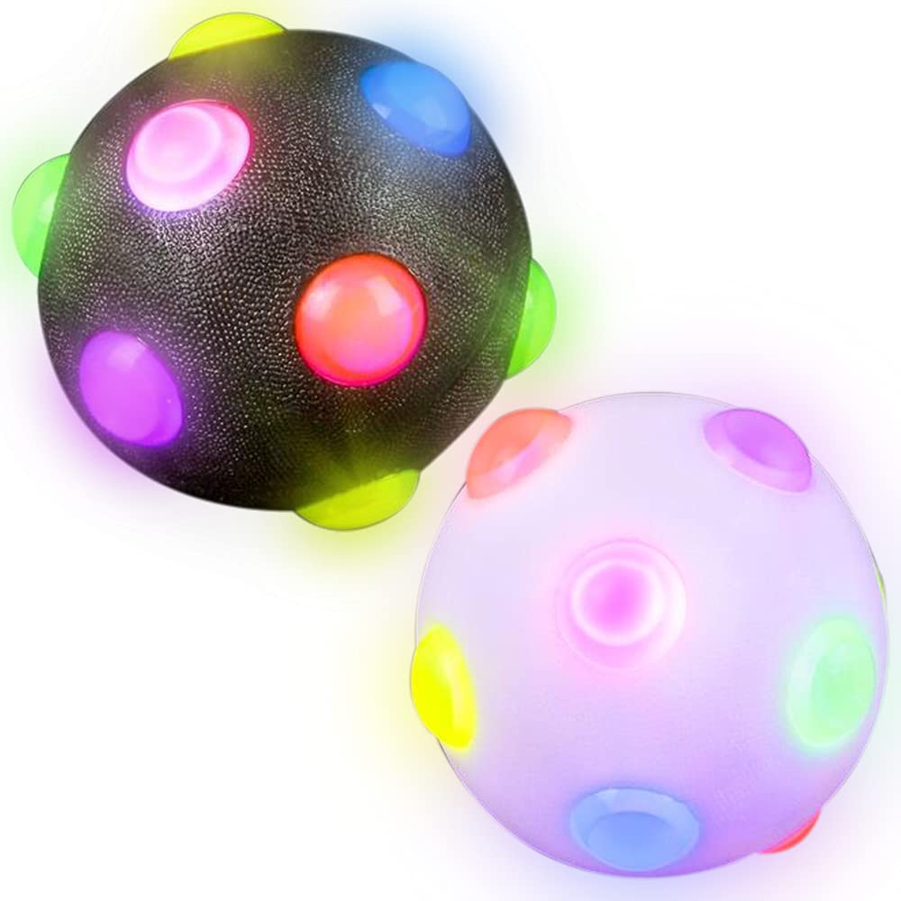 Photo 1 of ArtCreativity Light Up Disco Balls, Set of 2, Rubber Balls for Kids with Flashing LEDs, Light Up on Impact, LED Toys for Boys and Girls, Stress Balls for Kids, Fun Birthday Party Favors