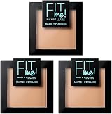 Maybelline Fit Me Matte and Poreless Powder 120 Classic Ivory 9 g Pack of 3