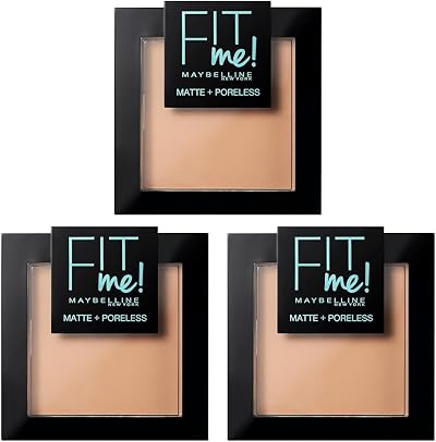 Maybelline Fit Me Matte and Poreless Powder 120 Classic Ivory 9 g Pack of 3