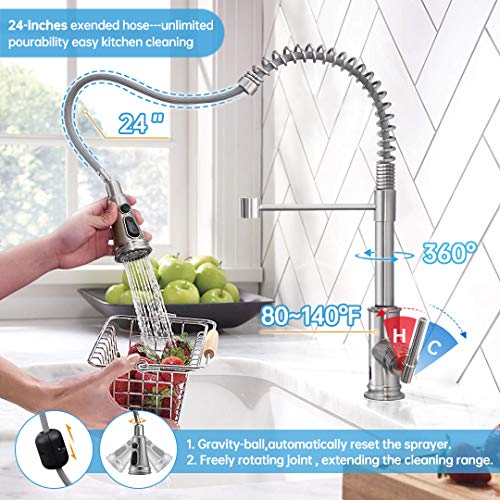 Touchless Kitchen Faucet with 3 Modes Pull Down Sprayer, ARRISEA Touch