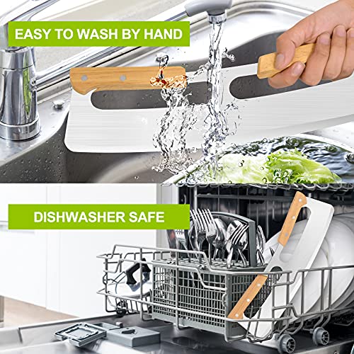 Pizza Cutter Rocker with Wooden Handles & Protective Cover by Zocy, 14