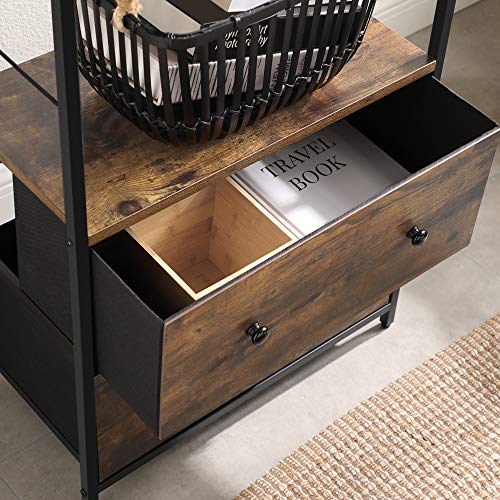 SONGMICS Nightstand, Side Table, Dresser Tower with 2 Fabric Drawers