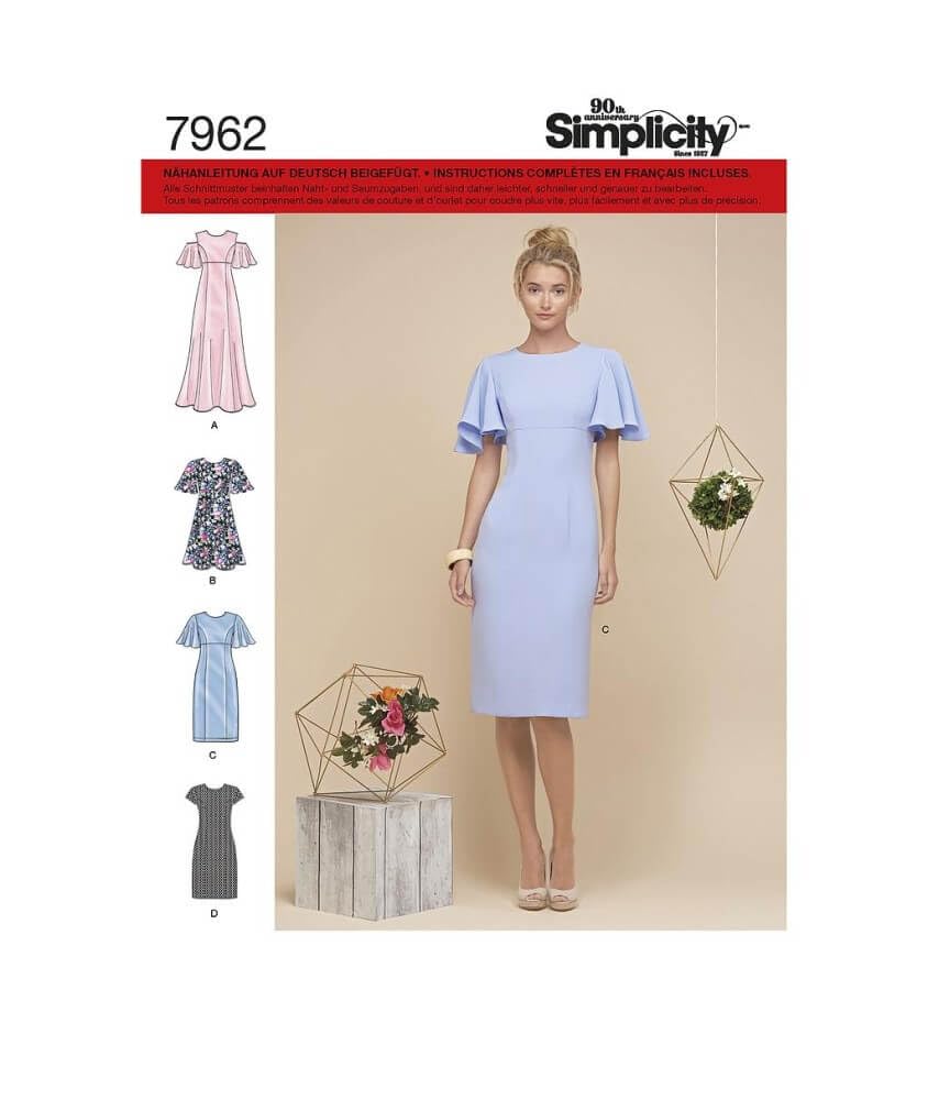 Simplicity Pattern 8292 R5 (14-16-18-20-22) Misses' Dresses, Paper, White, 22 x 15 x 1 cm
