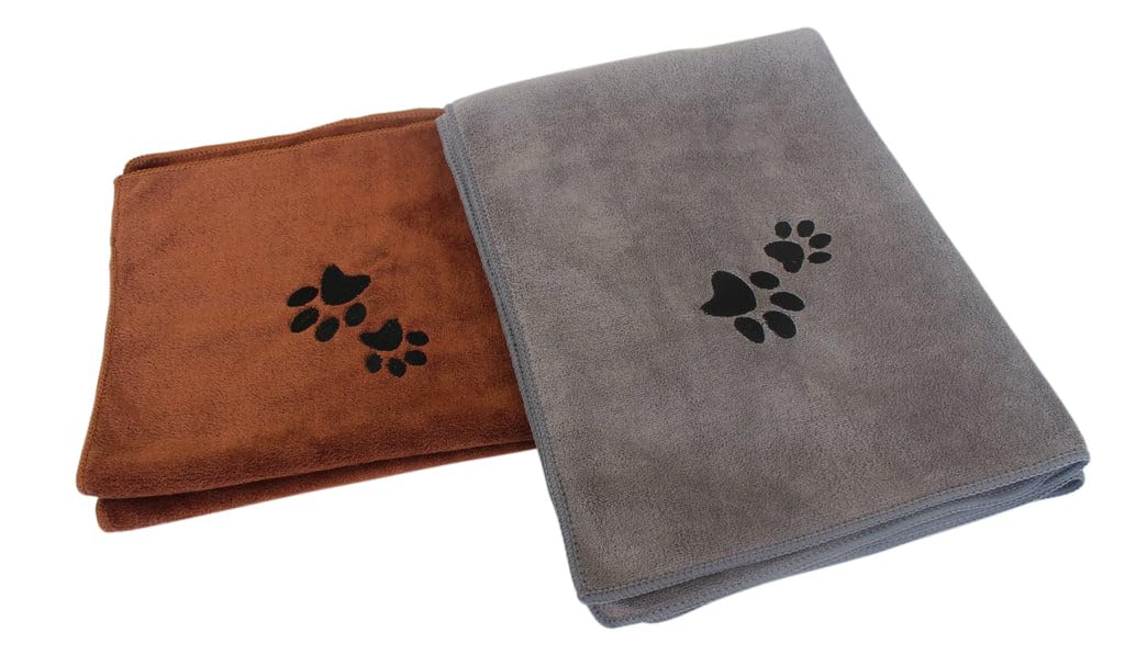 Immaculate Textiles - Premium Microfibre Pet Dog Towels - Pack of 2-100x70cm - 400GSM : Super Absorbent - Quick Drying - Extra Soft