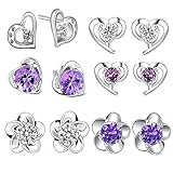 12 Pieces Small Cute Simple Post Stud Earrings Set for Girls Kids Silver Tone Mix and Match