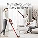 Proscenic I9 Cordless Vacuum Cleaner, 22000Pa Powerful Suction with Detachable Battery, LED Headlight, Charging Base, Long Lasting, Mini Motorized Tool, Red