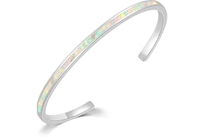 CiNily Womens Cuff Bracelet,Opal Bangle Bracelets Gold Plated Hypoallergenic Ladies Gemstone Open Cuff Bangle Bracelet