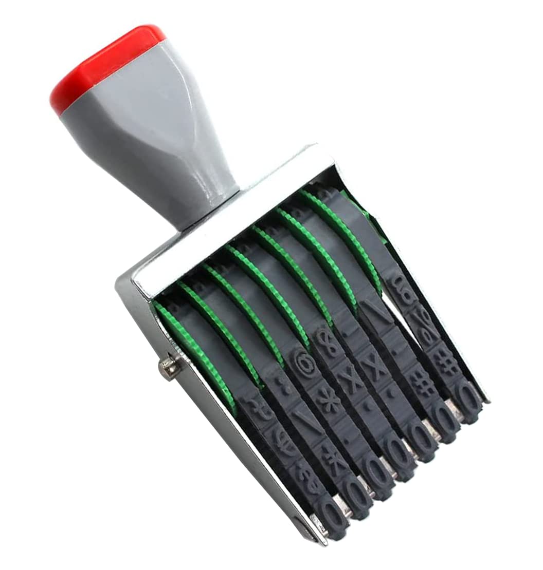 Photo 1 of 7 Digit Number Stamp Rotating Stamp Rubber Date Office Stamps,Multifunction DIY Scrapbooking Roller Writing Paper Date Number Stamps