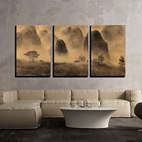 Yellow Fog and Chinese Mountain x3 Panels